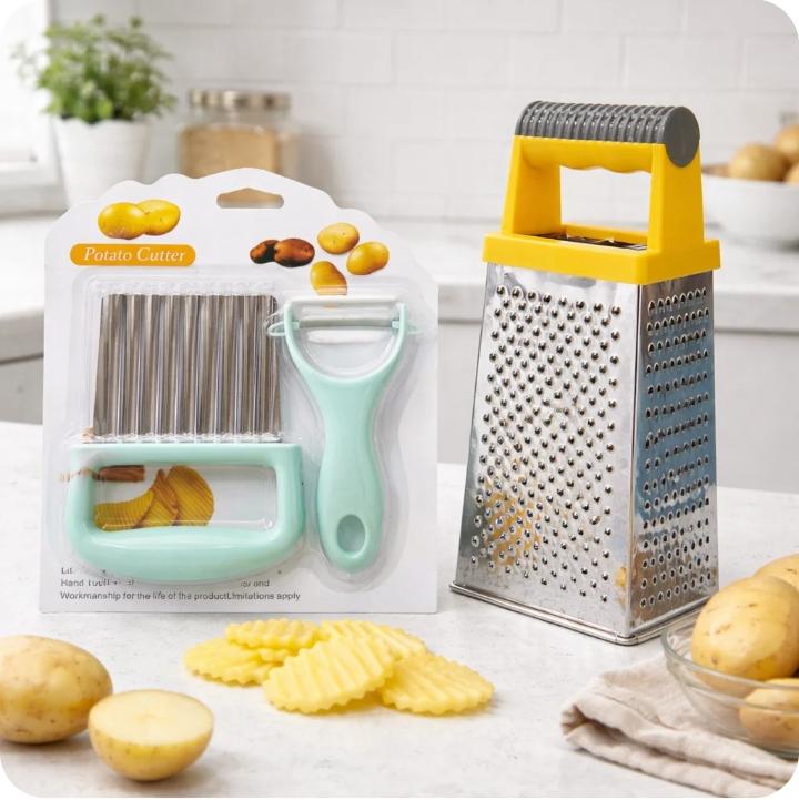 4-in-1 Multi-Function Kitchen Grater & Slicer Set | مبشرة مطبخ متعددة الوظائف
