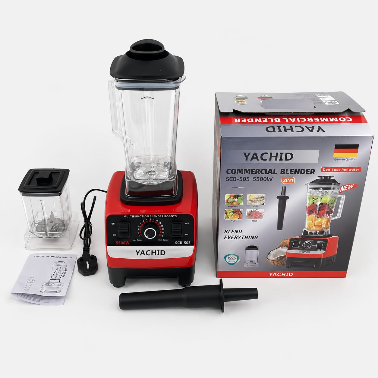 Yachid Commercial Blender 5500W 2-in-1 | خلاط تجاري ياشيد 5500 واط 2 في 1