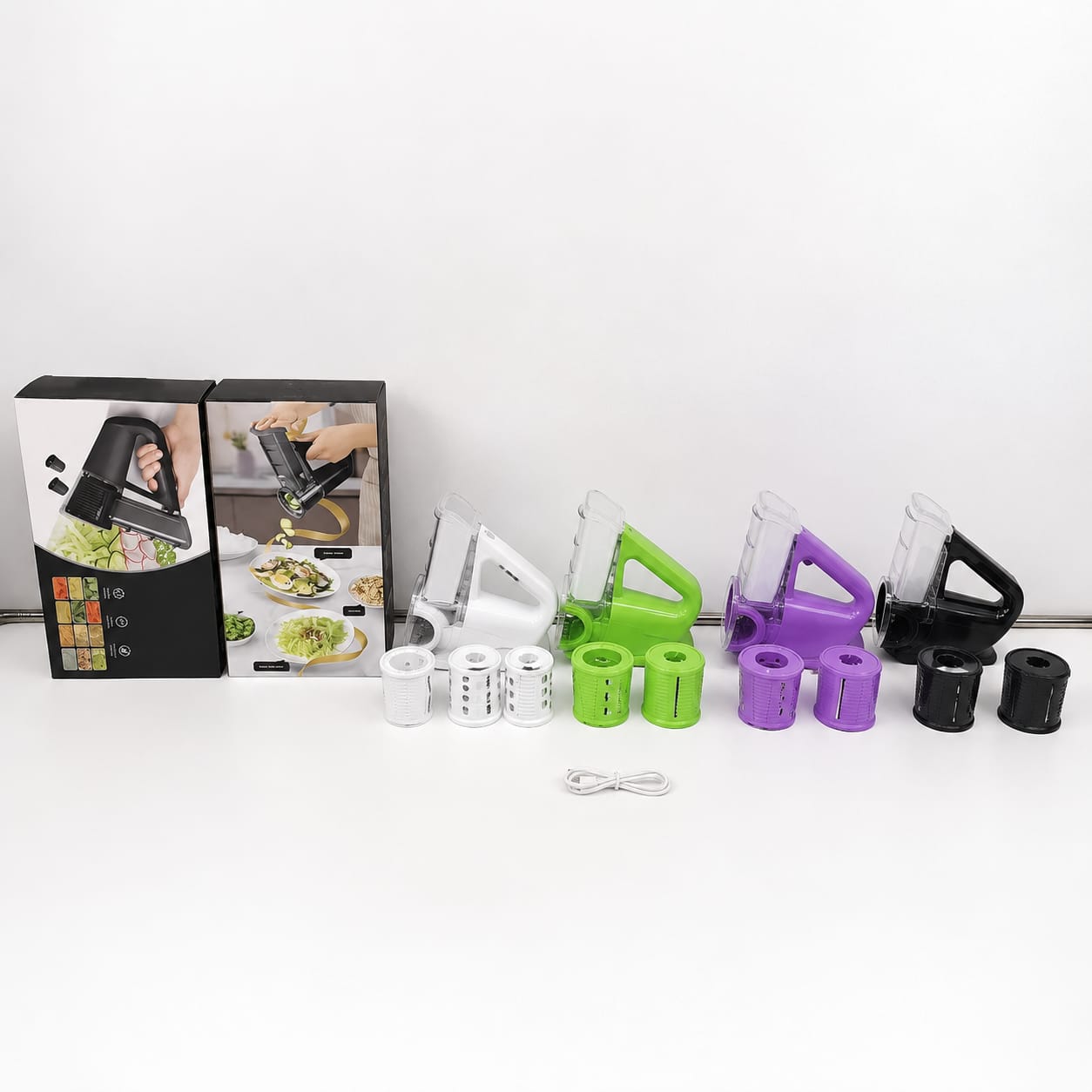 Electrical vegetable slicer and grater for cutting , shredding, and slicing vegetables quickly and easily.