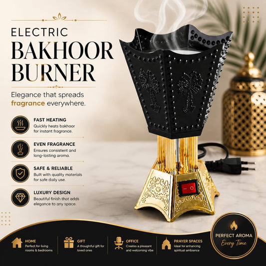 Electric Bakhoor Burner – بخور برقي فاخر | Fast Heating Incense Burner