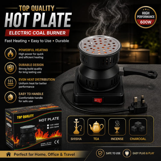 600W Electric Coal Burner Hot Plate | صحن تسخين كهربائي للفحم 600W