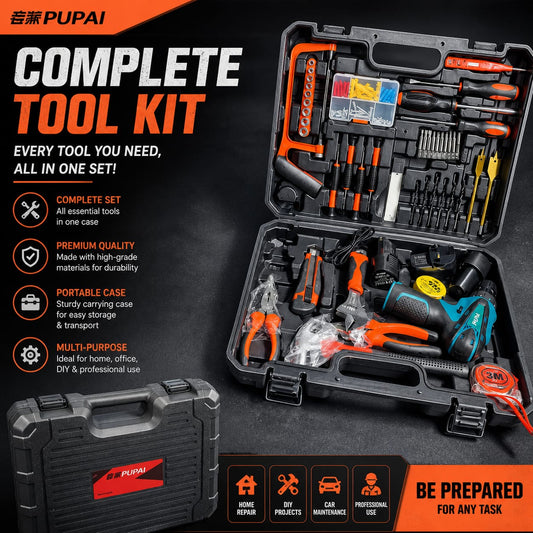 طقم أدوات كامل احترافي PUPAI | Complete Tool Kit | حقيبة أدوات متعددة الاستخدام