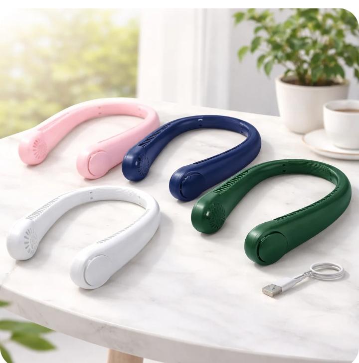 Portable Neck Fan – Hands-Free Bladeless Wearable Fan | مروحة الرقبة المحمولة