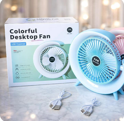 Colorful Desktop Fan – USB Powered Portable Fan | مروحة مكتبية ملونة تعمل باليوزبي