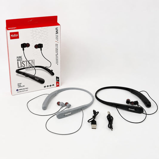 Wireless Neckband Earphones HJX-355 – Pure Bass & ANC | سماعة رقبة لاسلكية بصوت نقي