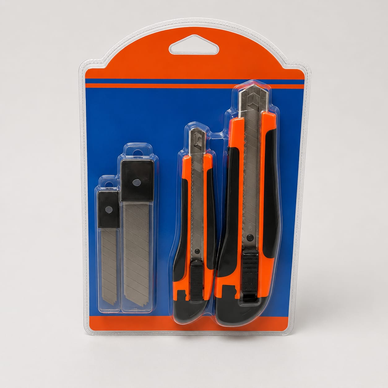 Professional Utility Knife Set – 2 Cutters + Extra Blades | طقم سكاكين احترافية مع شفرات إضافية