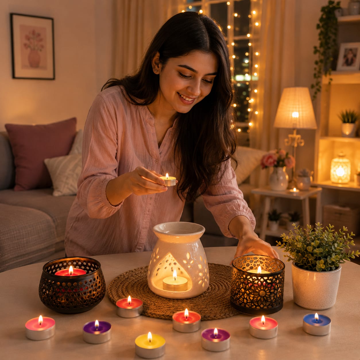 Colored Tea Light Candles – Pack of 25 | شمعات تي لايت ملونة عبوة 25 شمعة