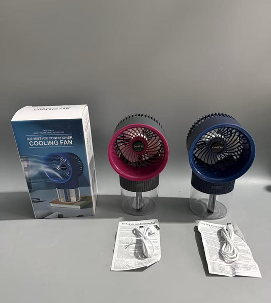Ice Mist Air Conditioner Cooling Fan – Portable USB Desktop Humidifier Fan