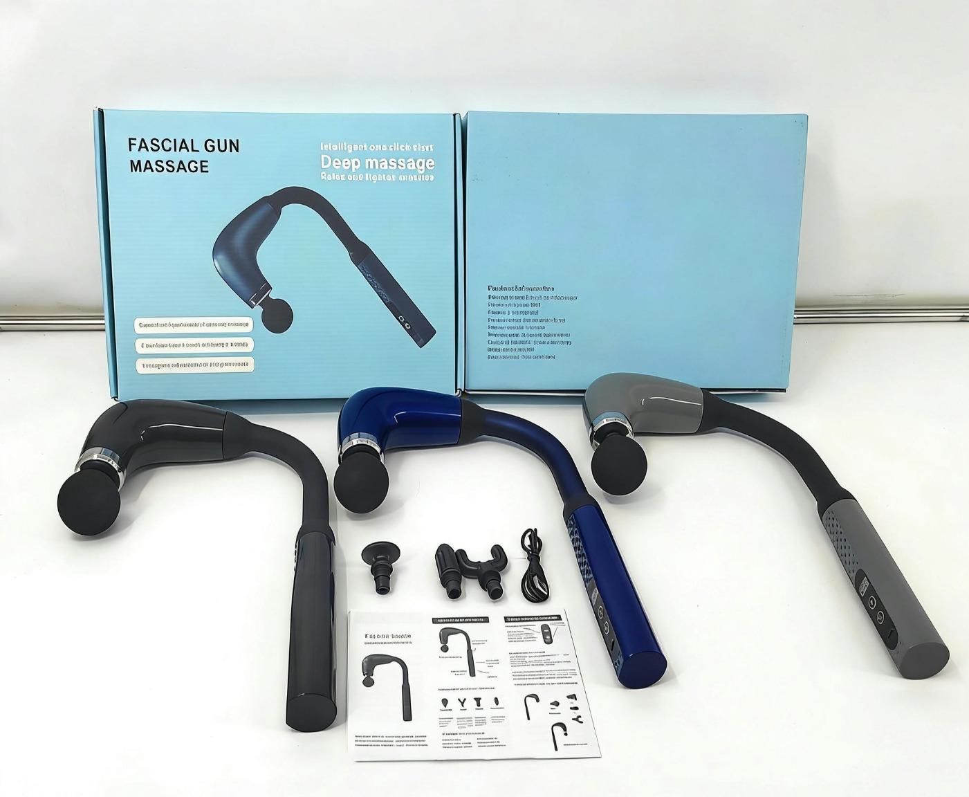 Fascial Gun Massage – Deep Tissue Percussion Massager with 4 Heads