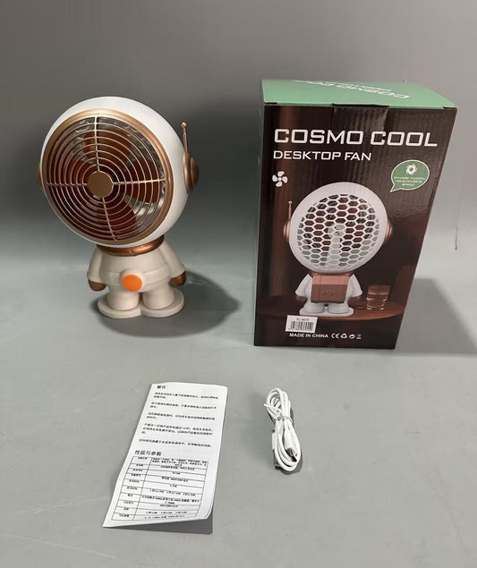 Cosmo Cool Desktop Fan – Cute Astronaut USB Desk Fan for Home & Office